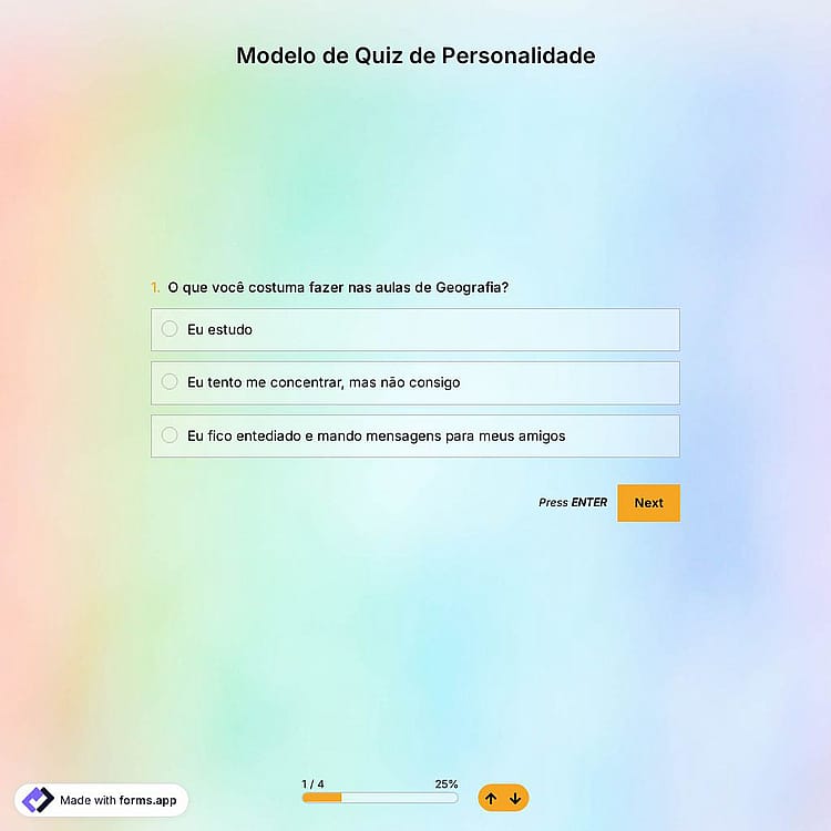 Modelo de Quiz de Personalidade