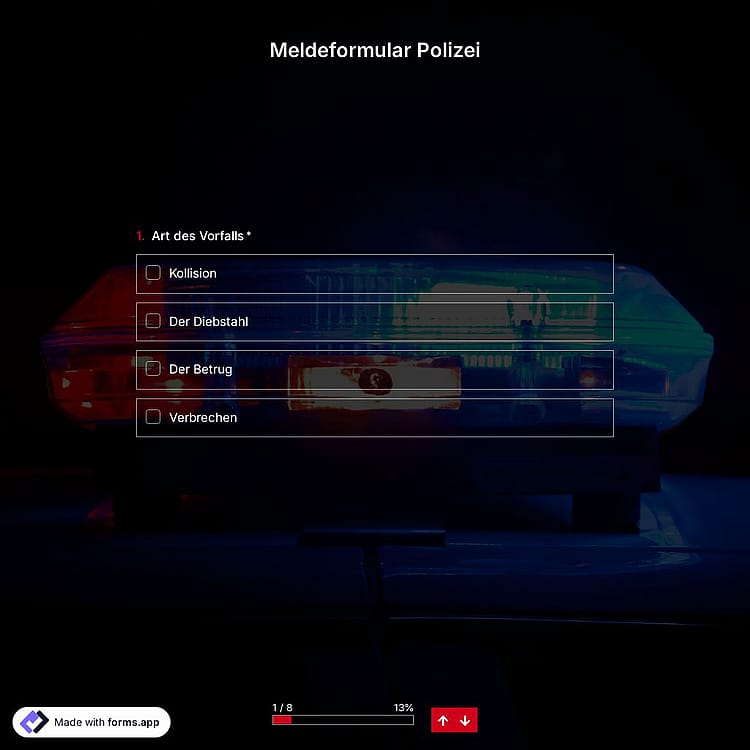 Meldeformular Polizei