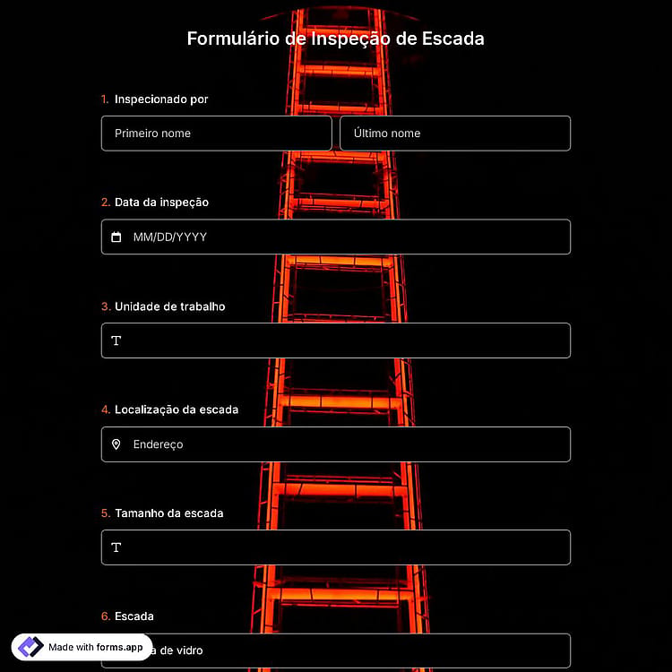 Formulário de Inspeção de Escada