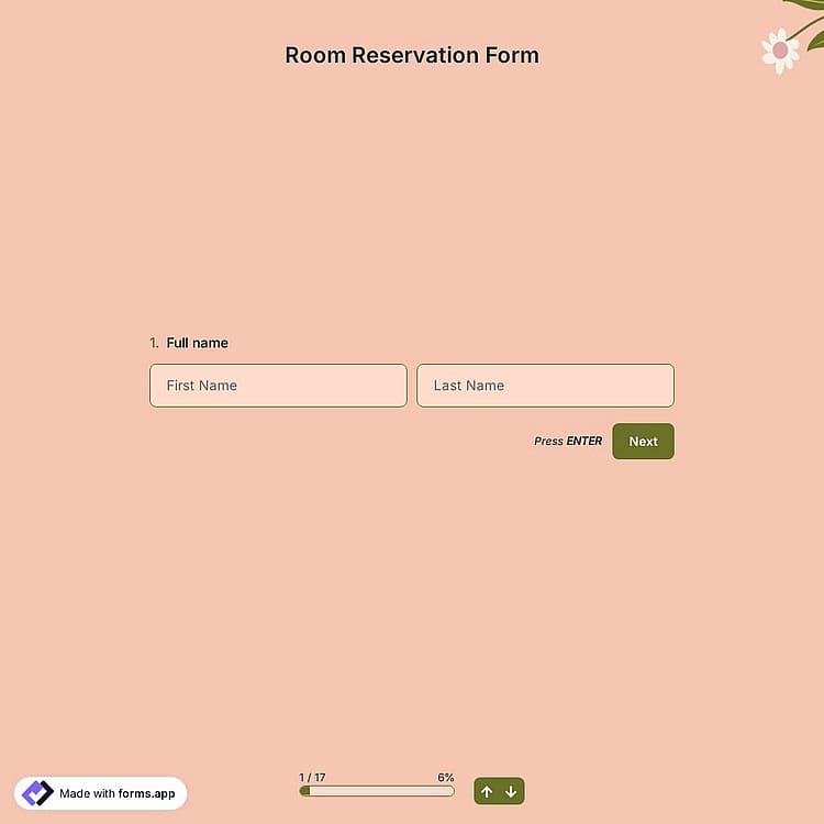 Room Reservation Form Template