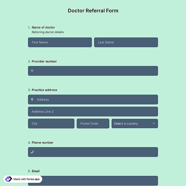 Doctor Referral Form Template