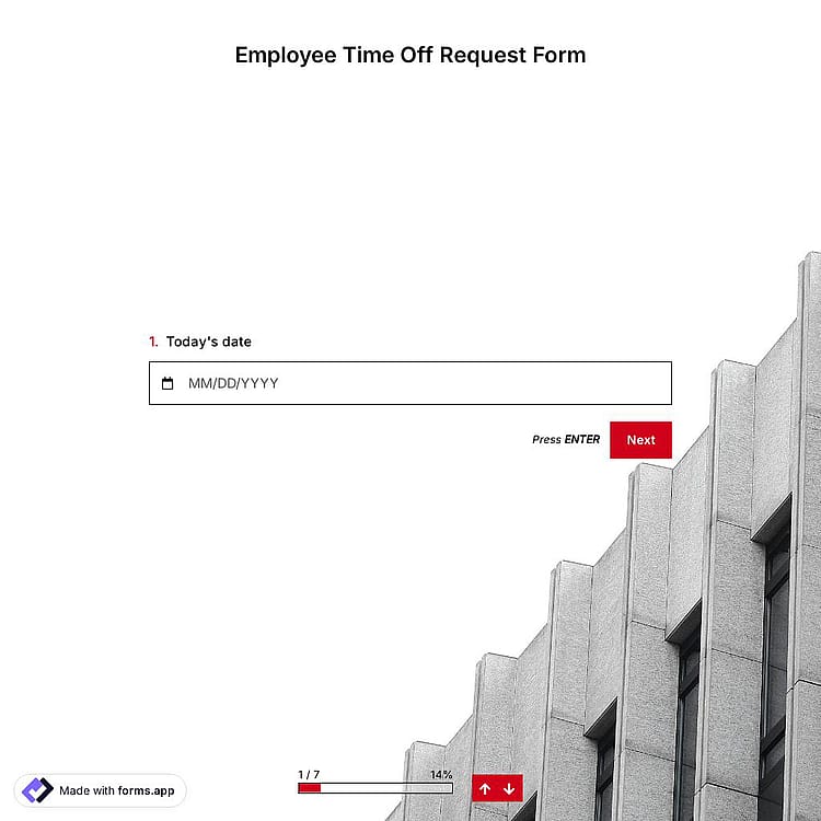 Employee Time Off Request Form Template