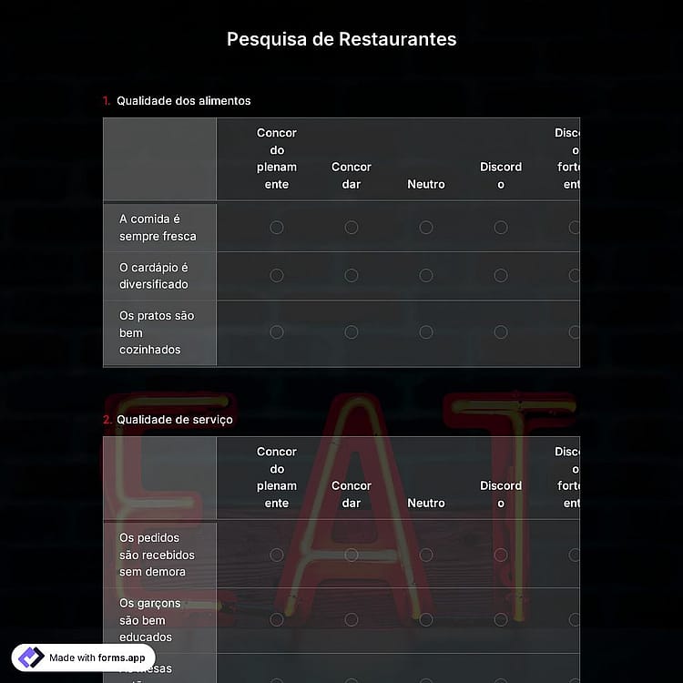 Pesquisa de Restaurante