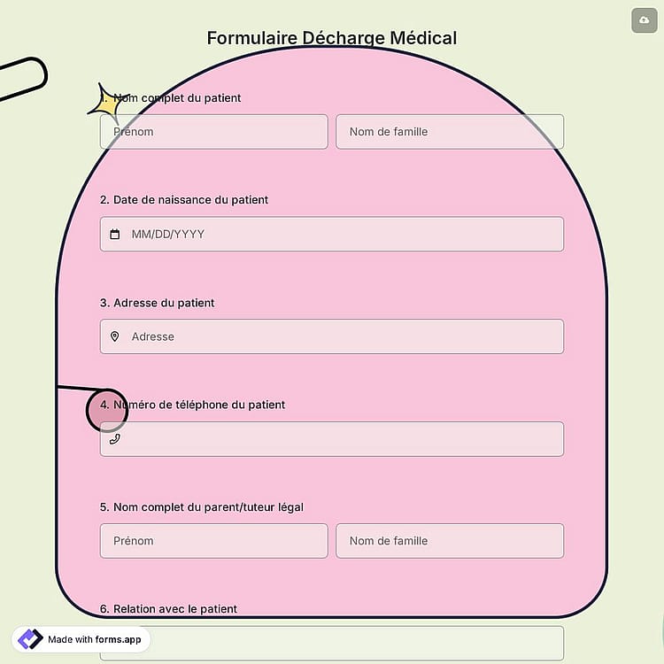 Formulaire Décharge Médical