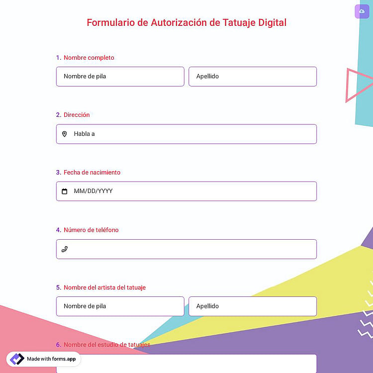 Formulario de Autorización de Tatuaje Digital