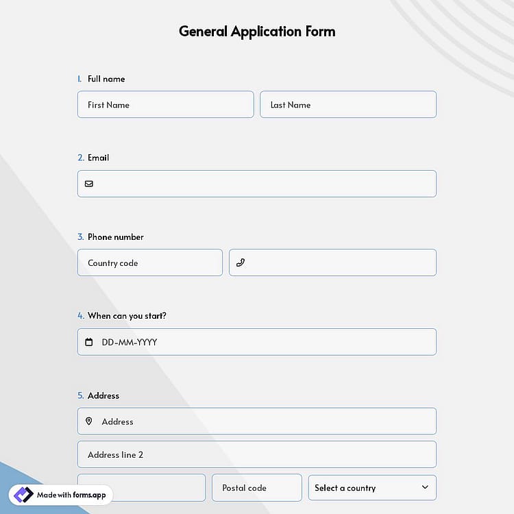 General Application Form