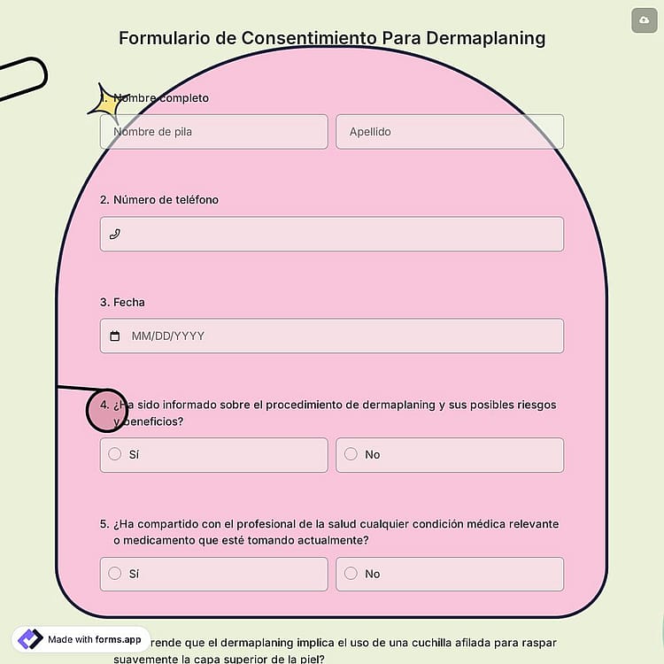 Formulario De Consentimiento Para Dermaplaning