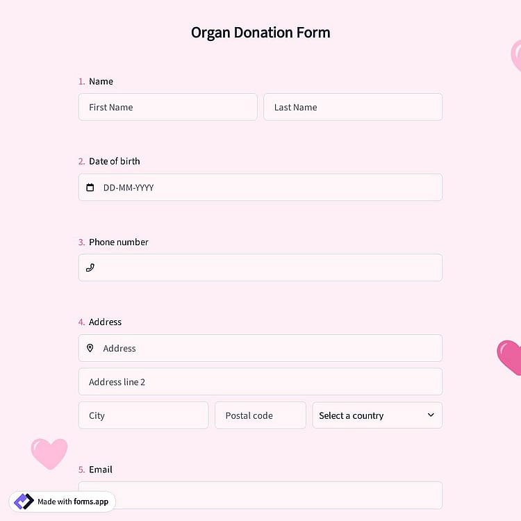 Organ Donation Form
