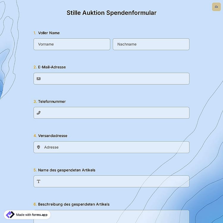 Stille Auktion Spendenformular