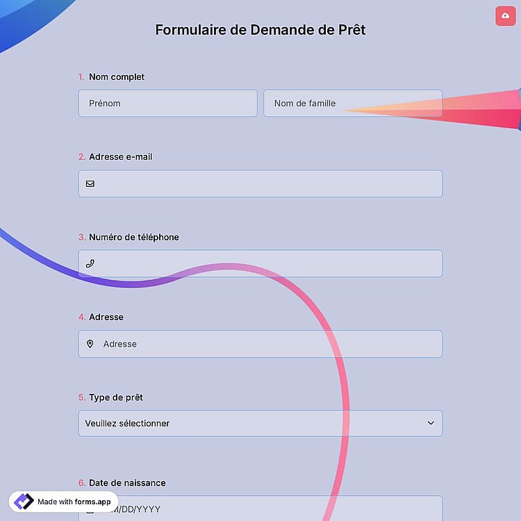 Formulaire De Demande De Prêt