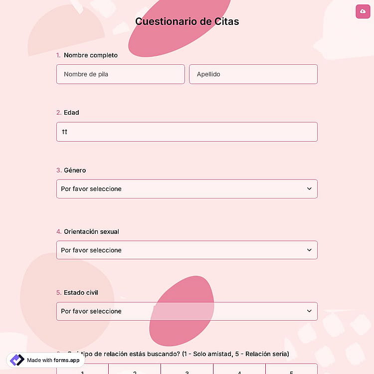 Cuestionario de Citas