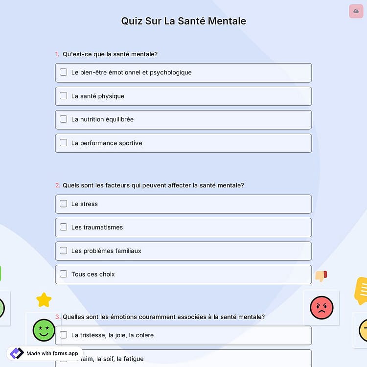Quiz Sur La Santé Mentale