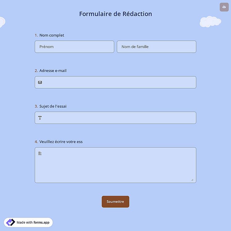 Formulaire de Rédaction