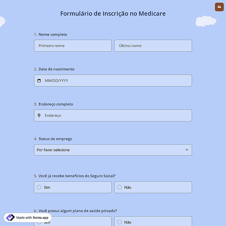 Formulário de Inscrição No Medicare