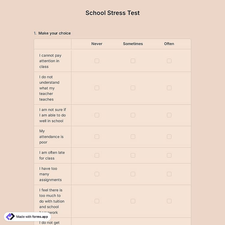 School Stress Test