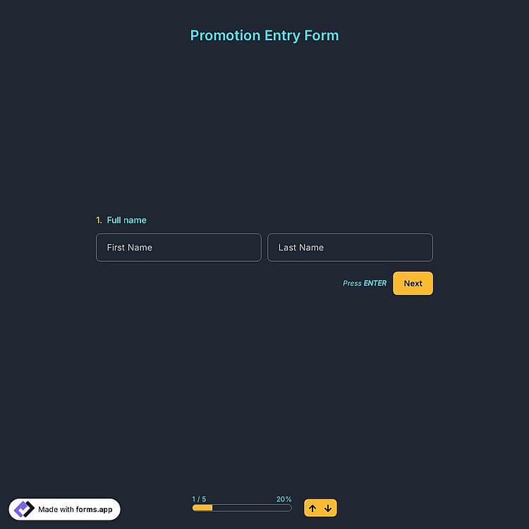 Promotion Entry Form