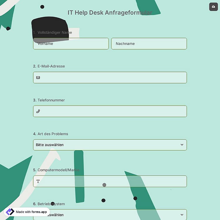 IT Help Desk Anfrageformular