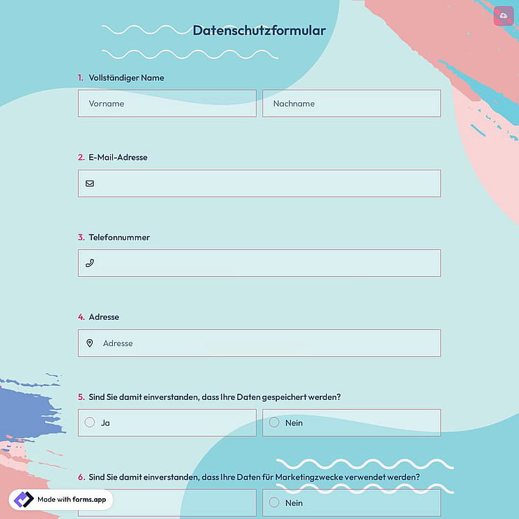 Datenschutzformular