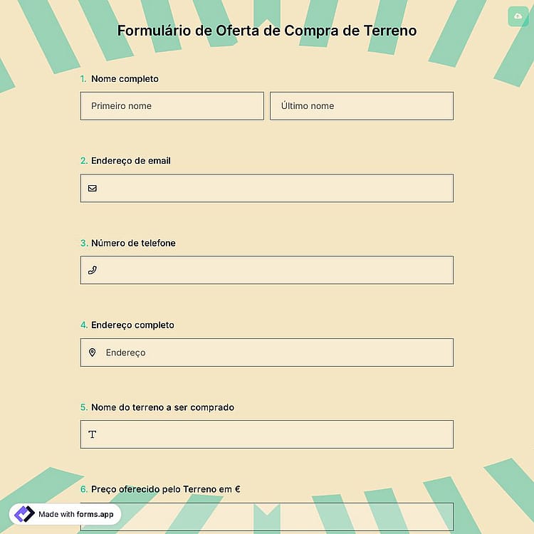 Formulário de Oferta de Compra de Terreno