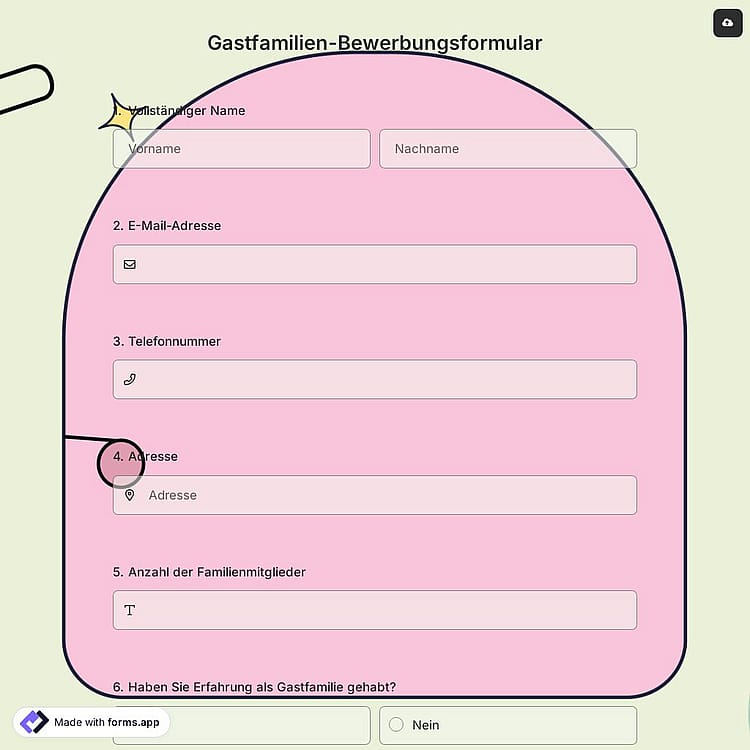 Gastfamilien-Bewerbungsformular