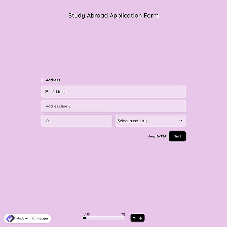 Study Abroad Application Form