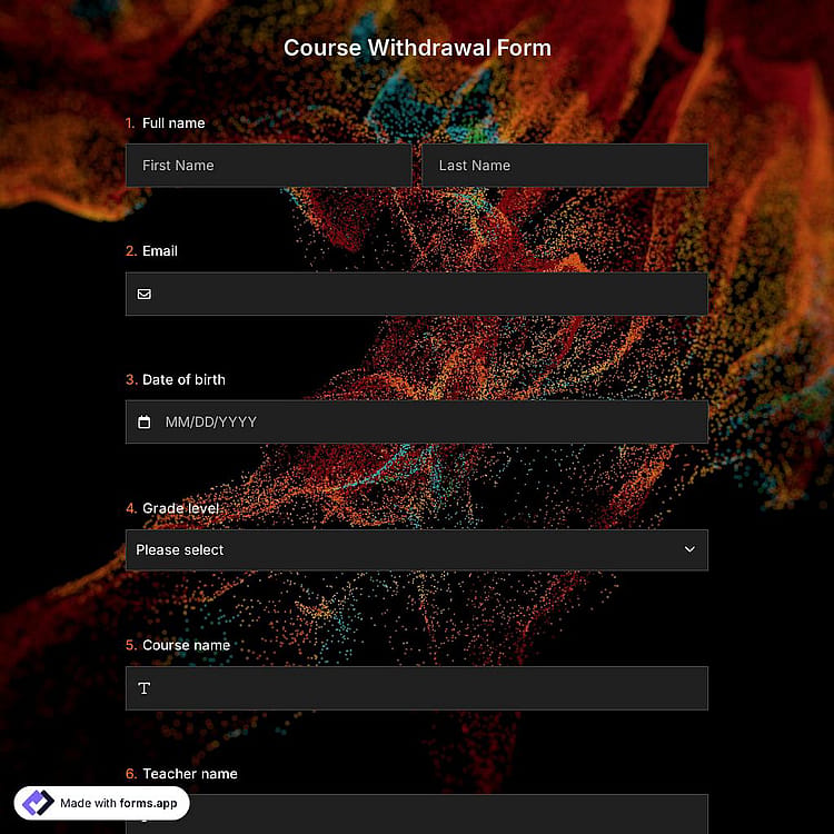 Course Withdrawal Form