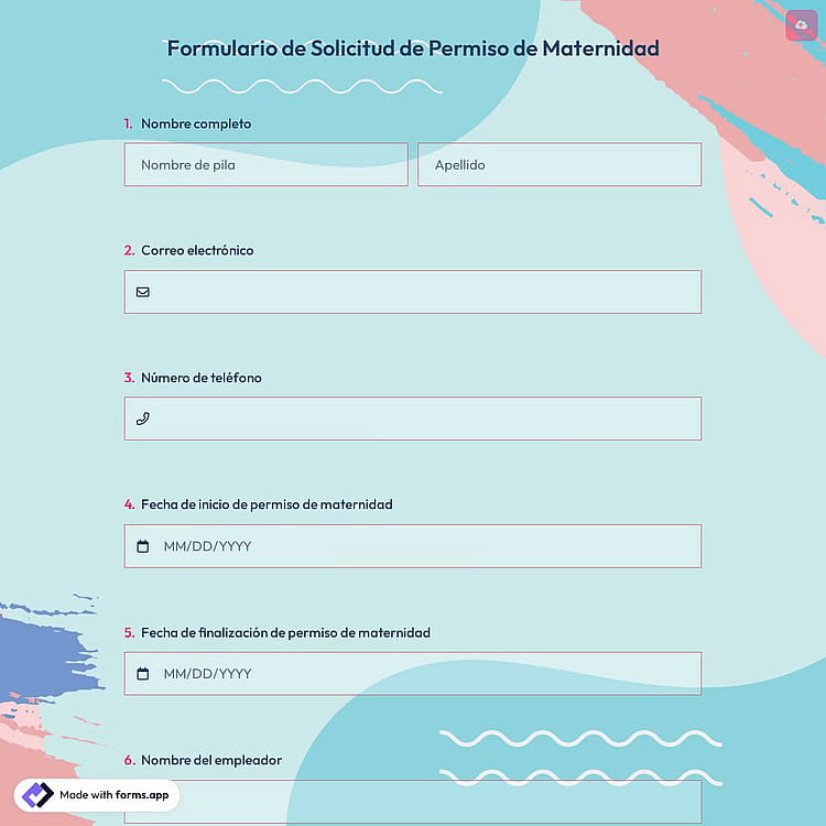 Formulario de Solicitud de Permiso de Maternidad