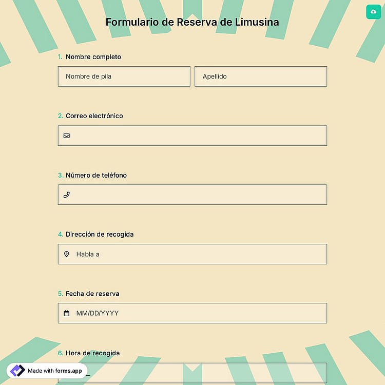Formulario de Reserva de Limusina