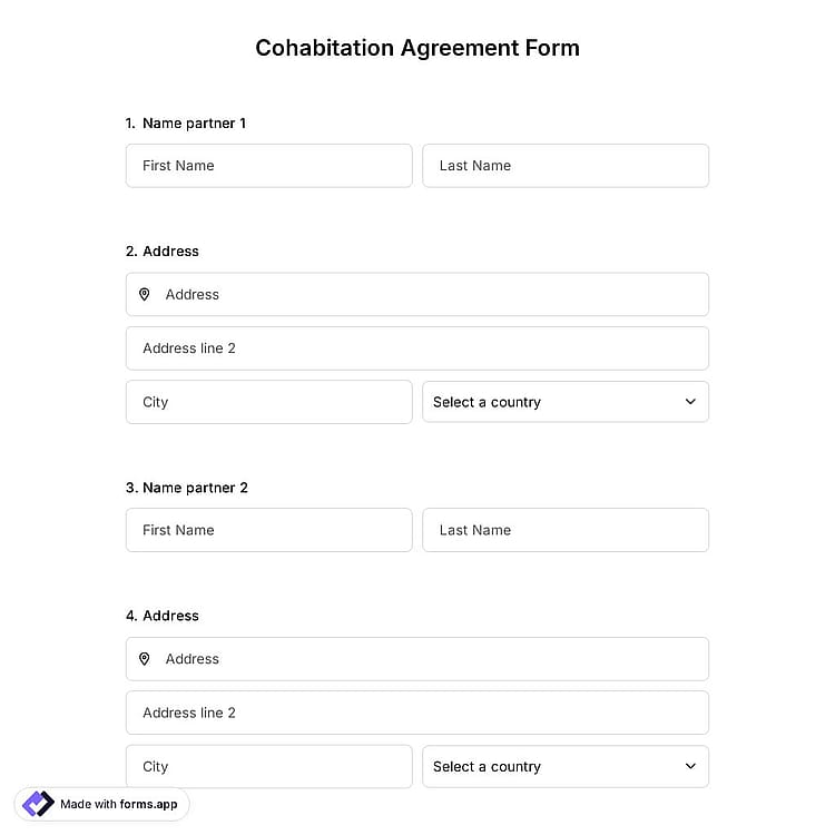 Cohabitation Agreement Form
