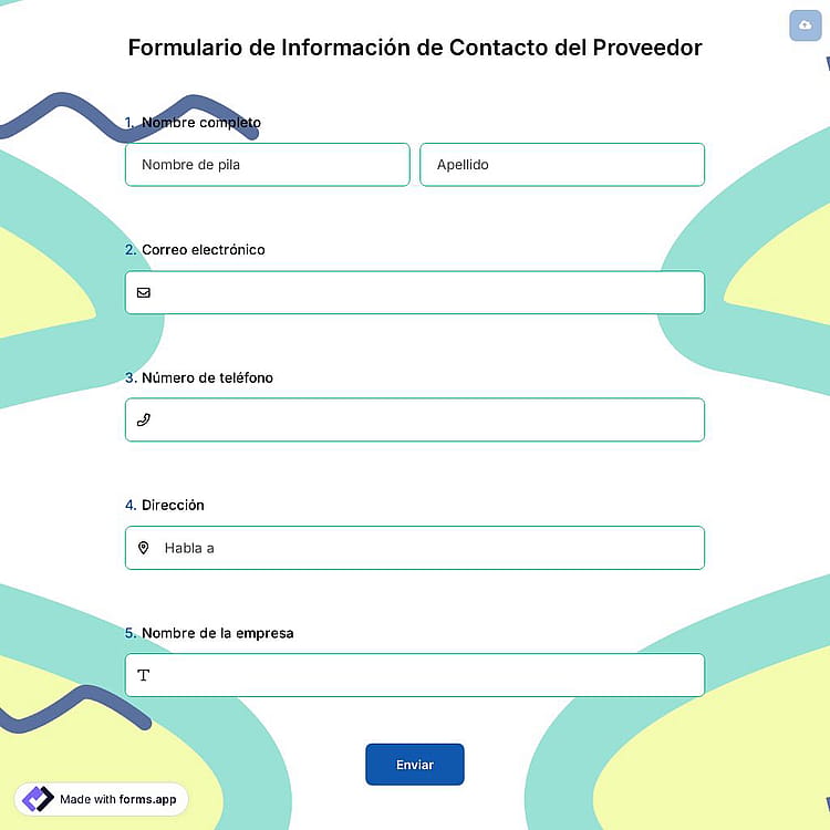 Formulario de Información de Contacto del Proveedor