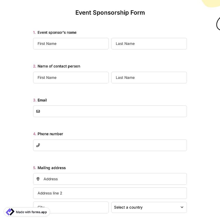 Event Sponsorship Form