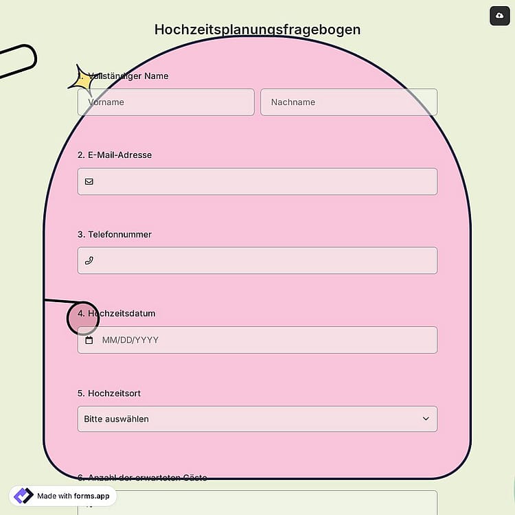 Hochzeitsplanungsfragebogen