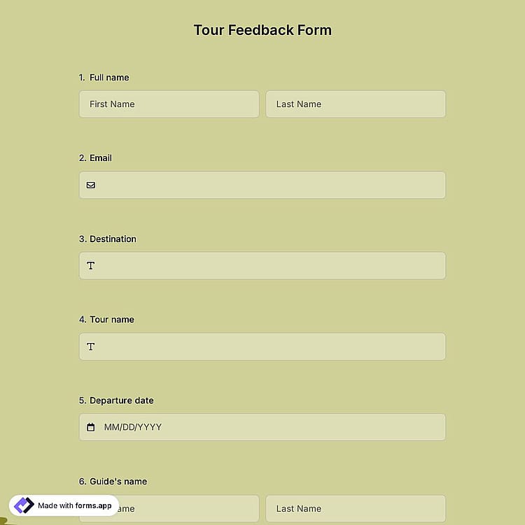Tour Feedback Form