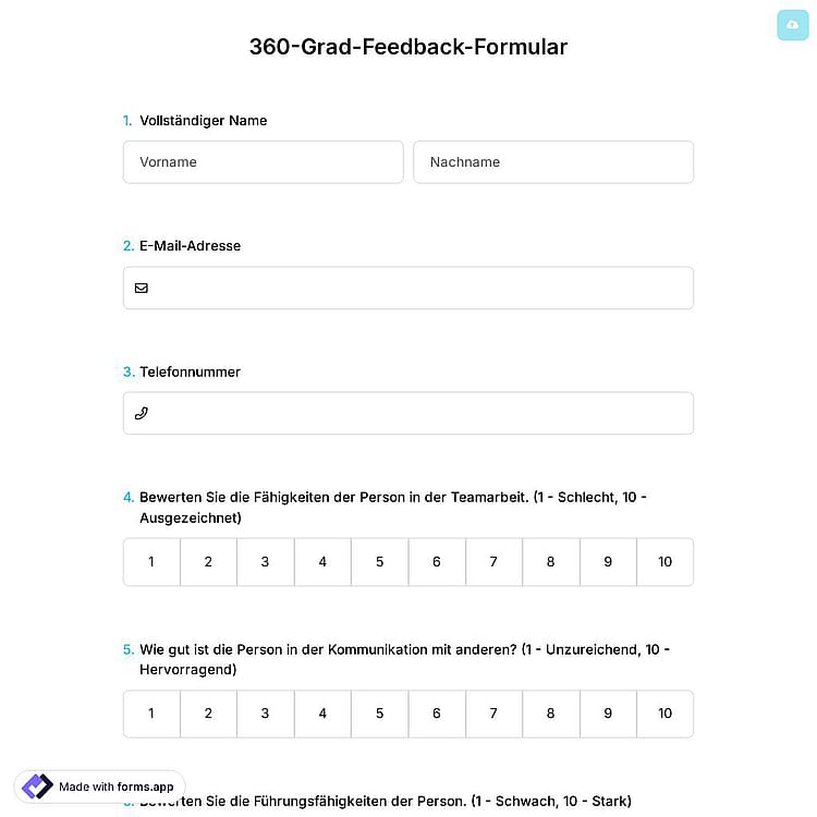 360-Grad-Feedback-Formular