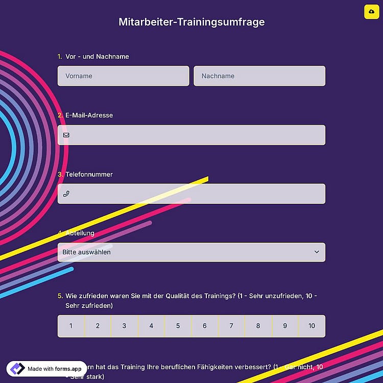 Mitarbeiter-Trainingsumfrage