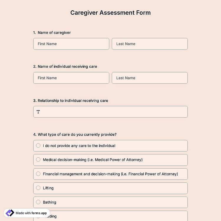 Caregiver Assessment Form