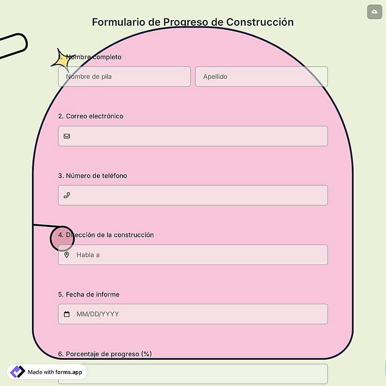 Formulario de Progreso de Construcción