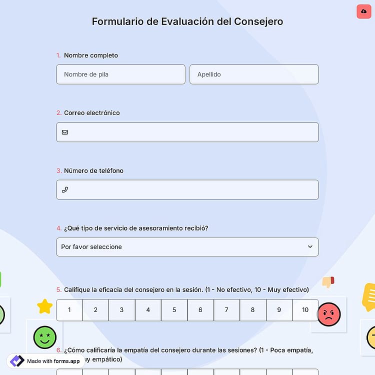 Formulario de Evaluación del Consejero