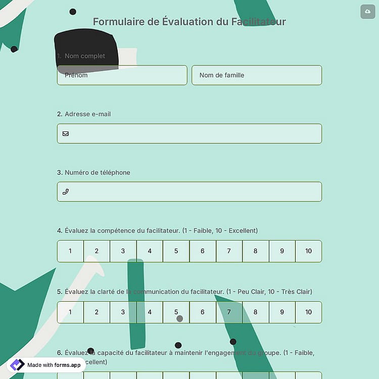 Formulaire de Évaluation du Facilitateur