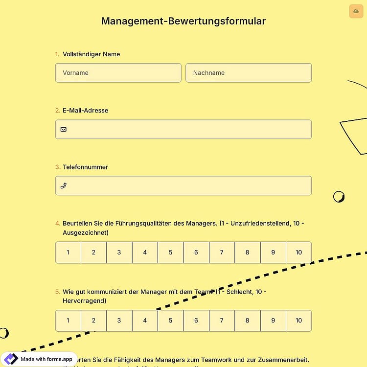 Management-Bewertungsformular