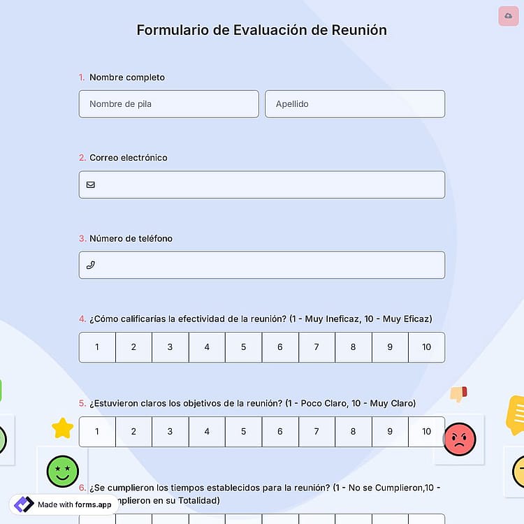 Formulario de Evaluación de Reunión