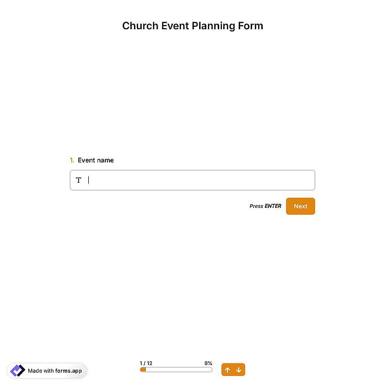 Church Event Planning Form