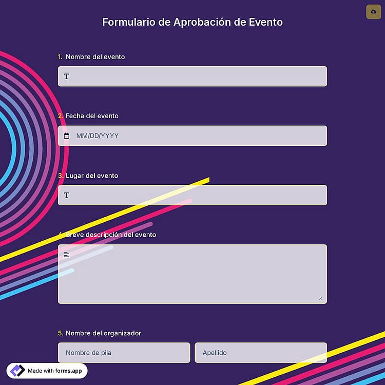 Formulario de Aprobación de Evento