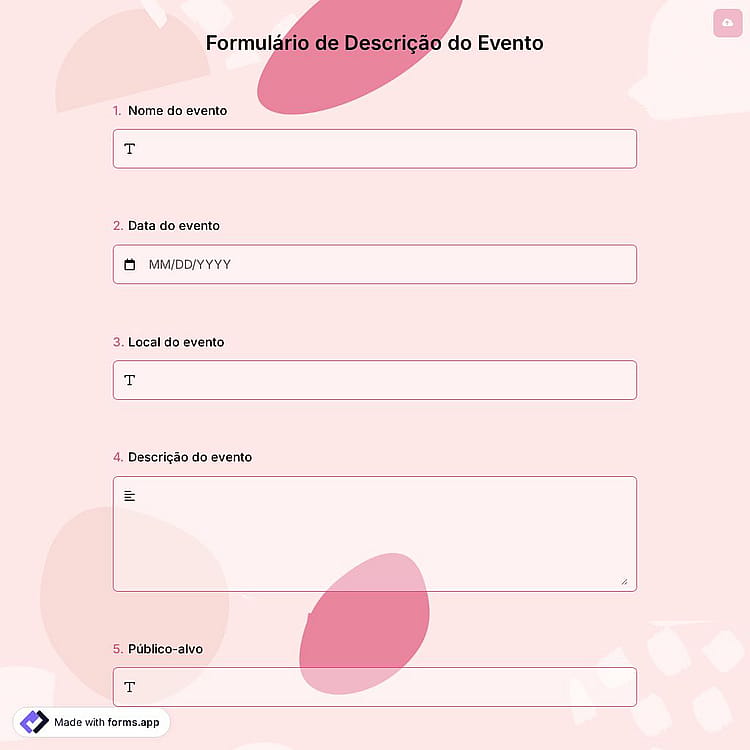 Formulário de Descrição do Evento