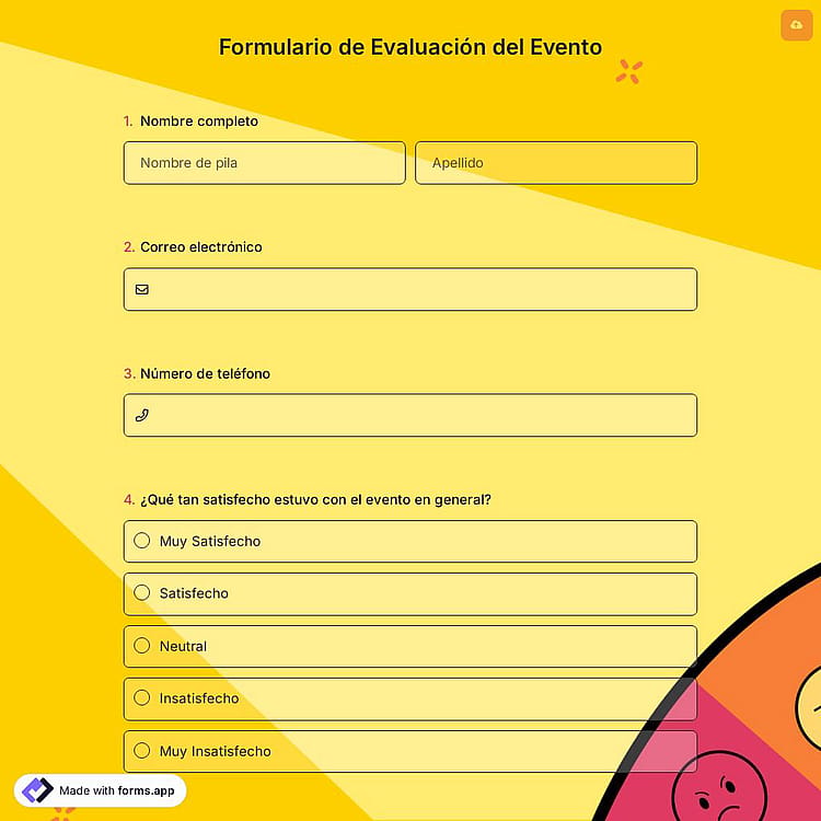 Formulario de evaluación de eventos