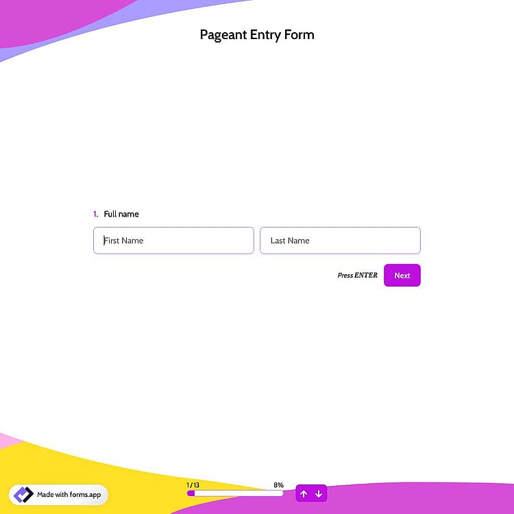 Pageant Entry Form