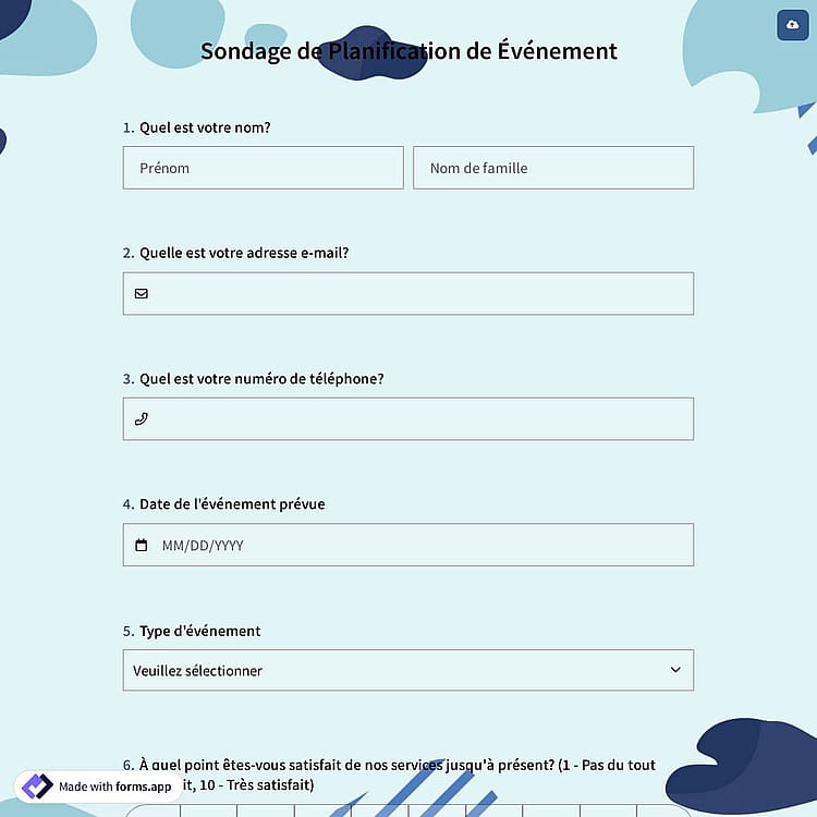Sondage de Planification de Événement