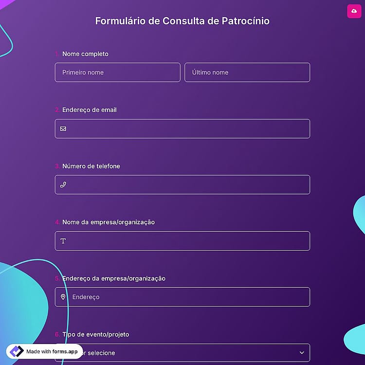 Formulário de Consulta de Patrocínio