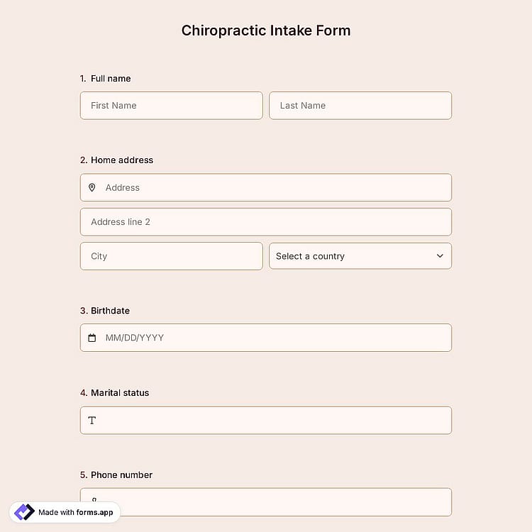 Chiropractic Intake Form
