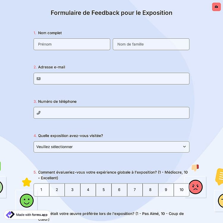 Formulaire de Feedback pour le Exposition